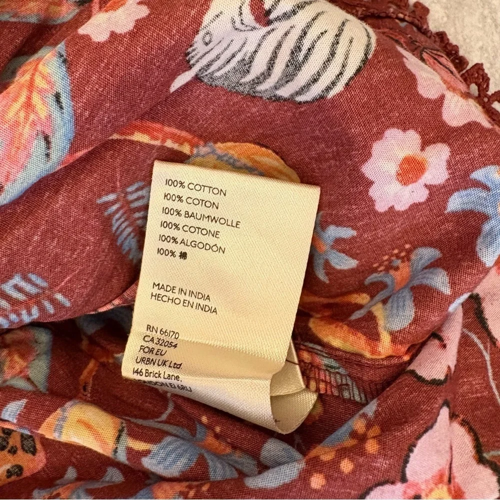 Anthropologie || Maeve Ruffled Tie-Front Blouse Zebras Floral Small‎ - Picture 8 of 8